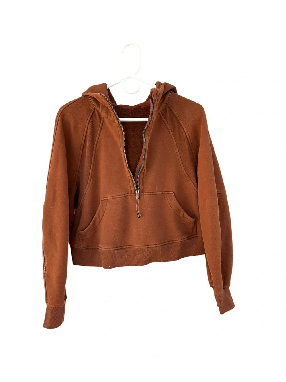 Lululemon Scuba Oversized 1/2 Zip Cropped Hoodie - Copper Brown - Size XS/S